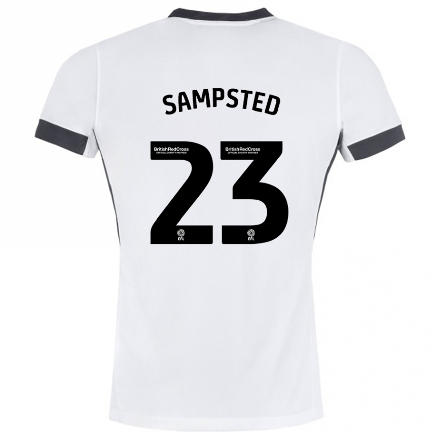 Kids Football Alfons Sampsted #23 White Black Away Jersey 2024/25 T-Shirt Uk