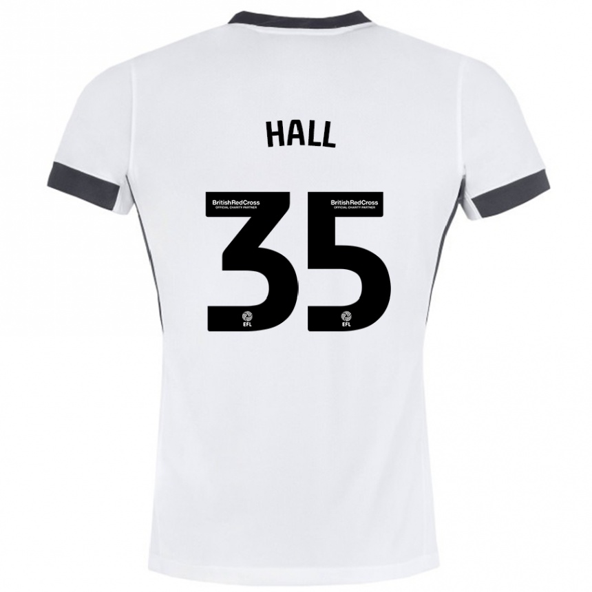 Kids Football George Hall #35 White Black Away Jersey 2024/25 T-Shirt Uk