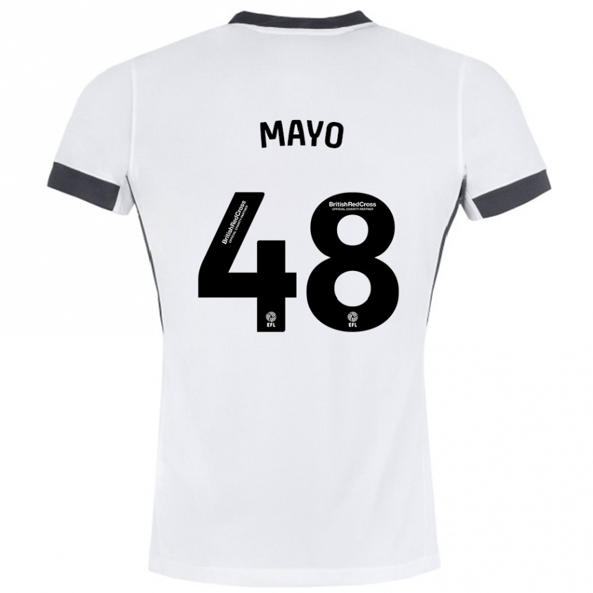 Kids Football Bradley Mayo #48 White Black Away Jersey 2024/25 T-Shirt Uk