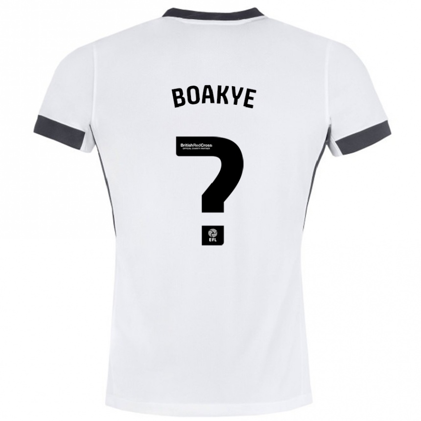 Kids Football Godfred Boakye #0 White Black Away Jersey 2024/25 T-Shirt Uk