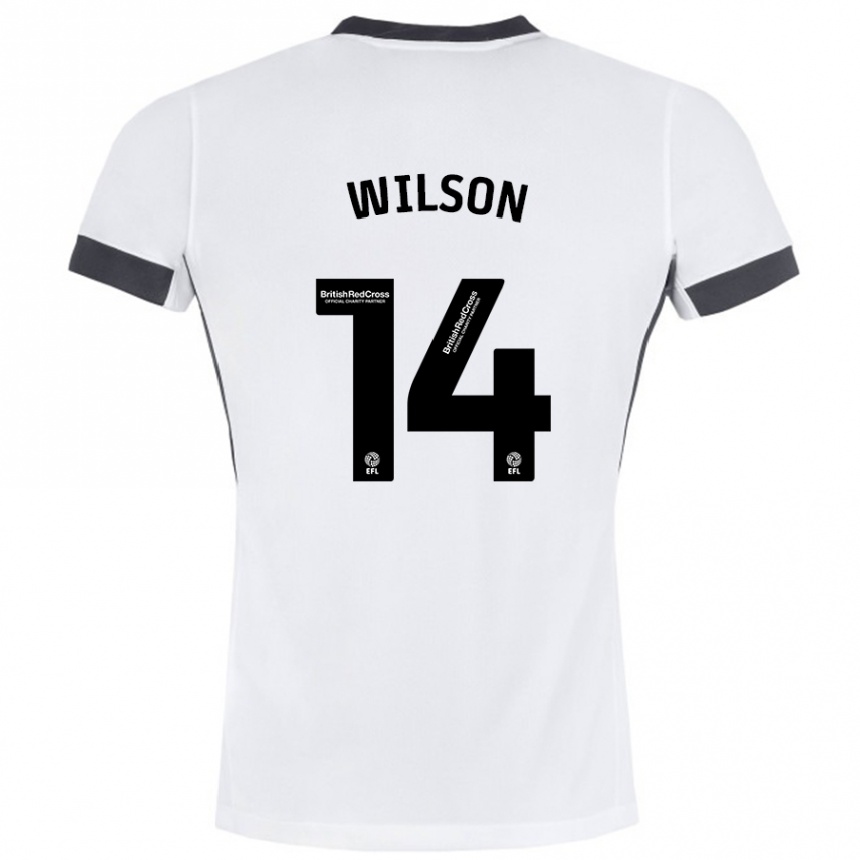 Kids Football Siobhan Wilson #14 White Black Away Jersey 2024/25 T-Shirt Uk