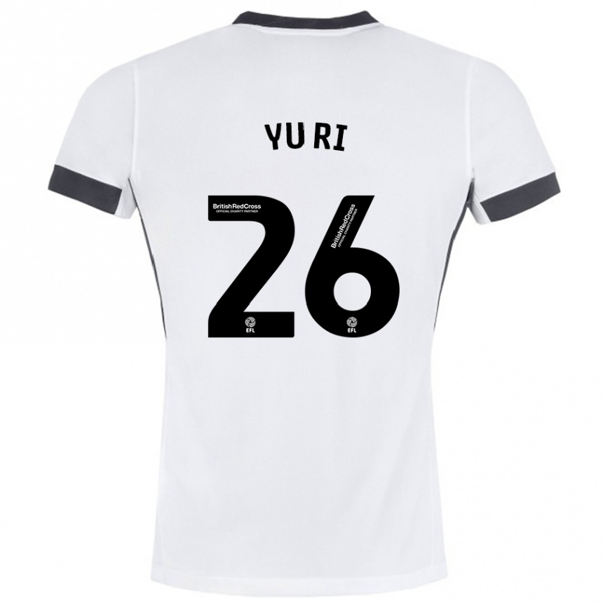 Kids Football Choe Yu-Ri #26 White Black Away Jersey 2024/25 T-Shirt Uk