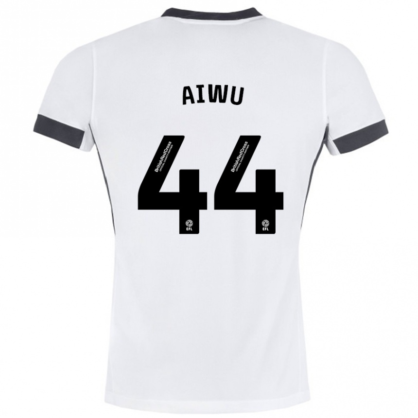 Kids Football Emanuel Aiwu #44 White Black Away Jersey 2024/25 T-Shirt Uk