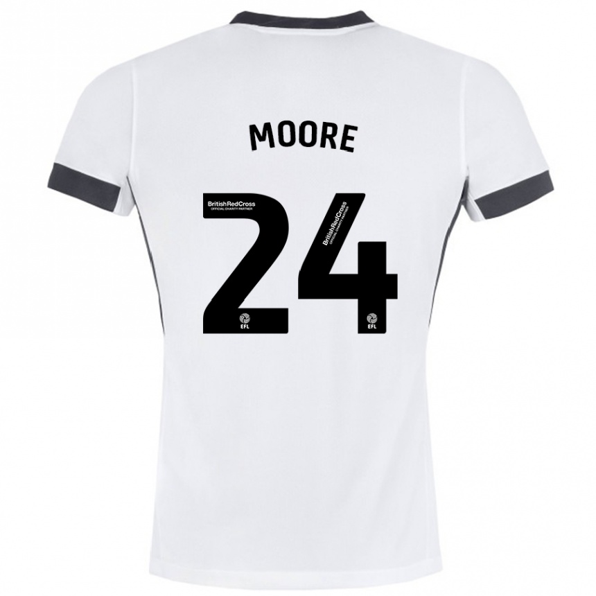 Kids Football Jade Ellis Moore #24 White Black Away Jersey 2024/25 T-Shirt Uk