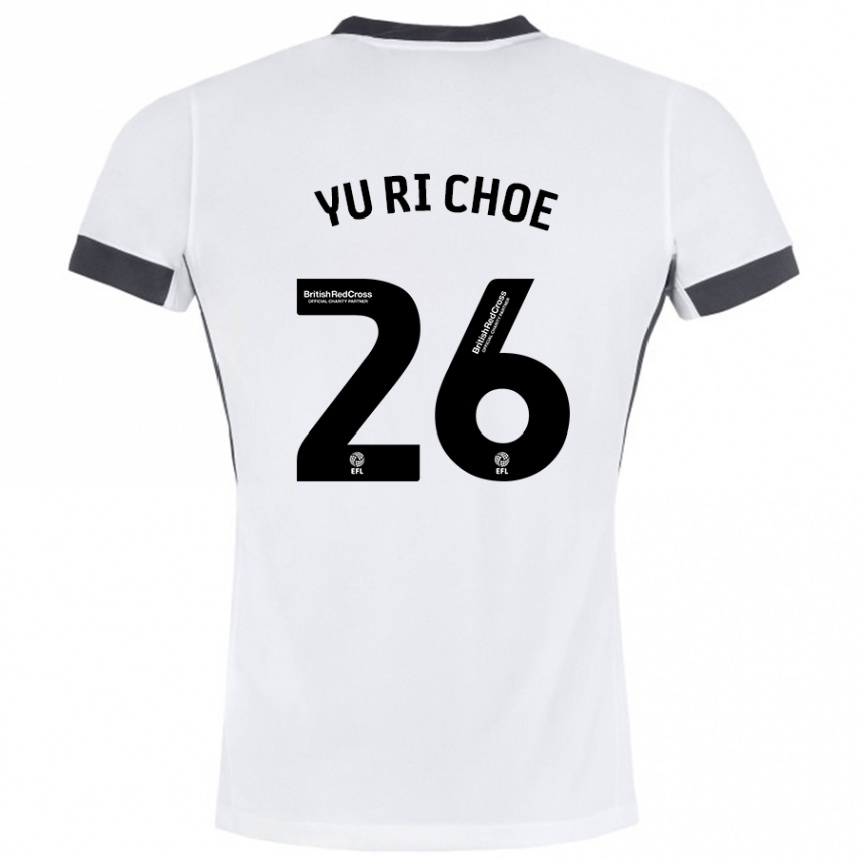 Kids Football Yu-Ri Choe #26 White Black Away Jersey 2024/25 T-Shirt Uk