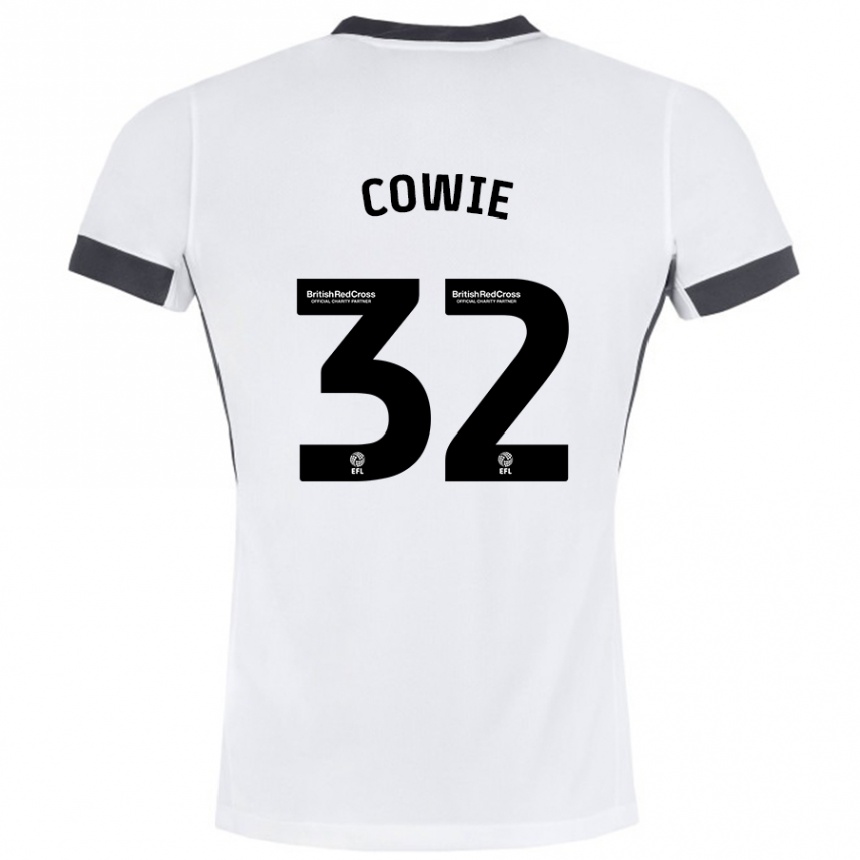 Kids Football Abbie Cowie #32 White Black Away Jersey 2024/25 T-Shirt Uk