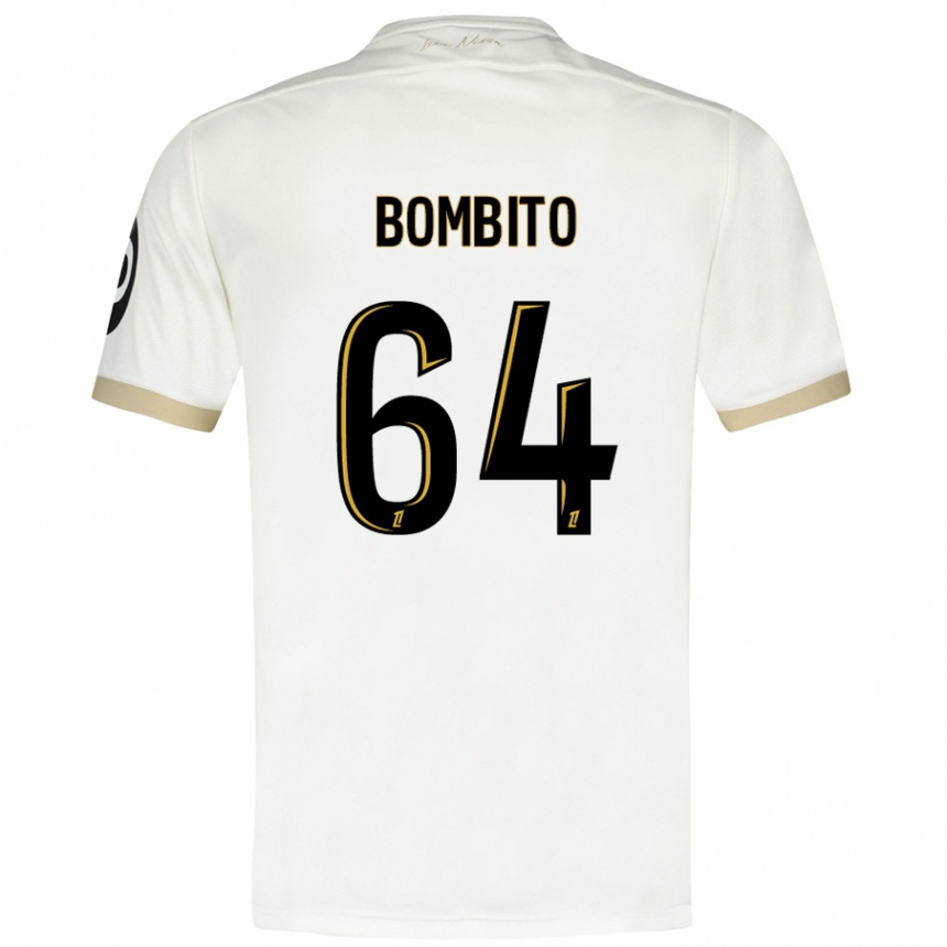 Kids Football Moïse Bombito #64 White Gold Away Jersey 2024/25 T-Shirt Uk