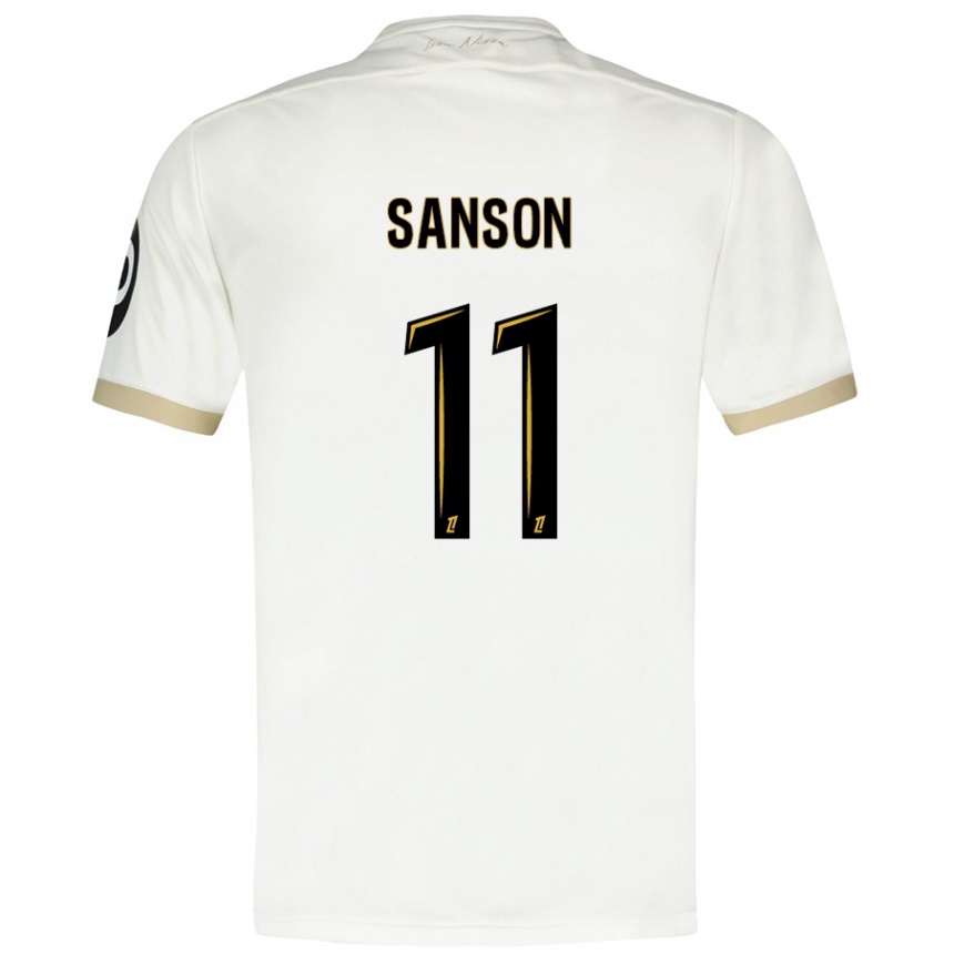 Kids Football Morgan Sanson #11 White Gold Away Jersey 2024/25 T-Shirt Uk