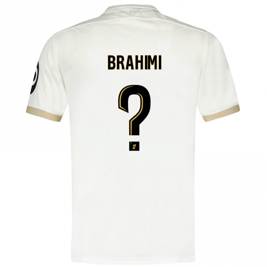 Kids Football Billal Brahimi #0 White Gold Away Jersey 2024/25 T-Shirt Uk