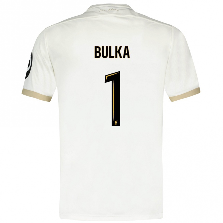 Kids Football Marcin Bulka #1 White Gold Away Jersey 2024/25 T-Shirt Uk