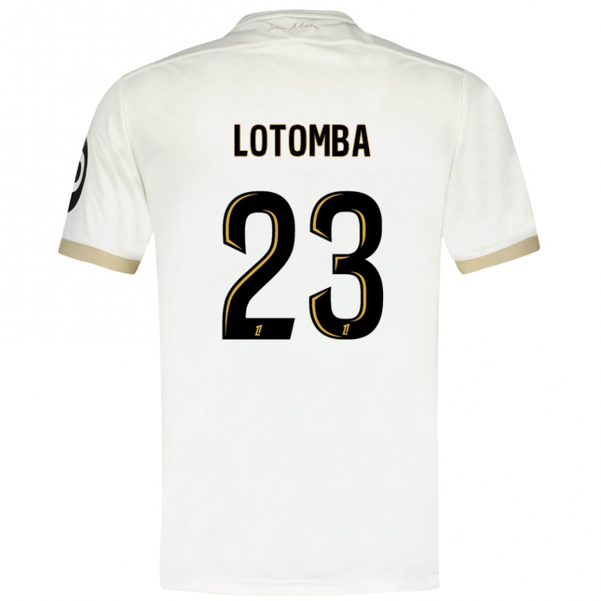 Kids Football Jordan Lotomba #23 White Gold Away Jersey 2024/25 T-Shirt Uk