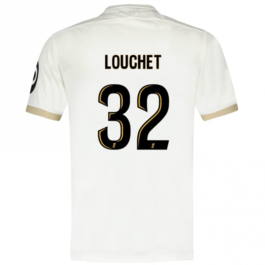 Kids Football Tom Louchet #32 White Gold Away Jersey 2024/25 T-Shirt Uk