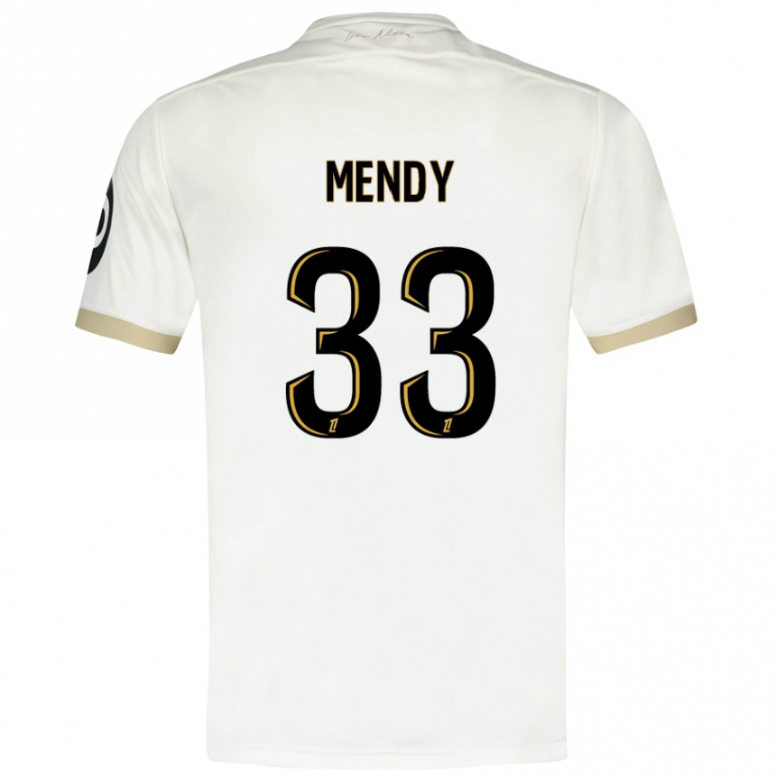 Kids Football Antoine Mendy #33 White Gold Away Jersey 2024/25 T-Shirt Uk