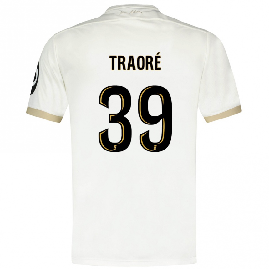 Kids Football Daouda Traoré #39 White Gold Away Jersey 2024/25 T-Shirt Uk