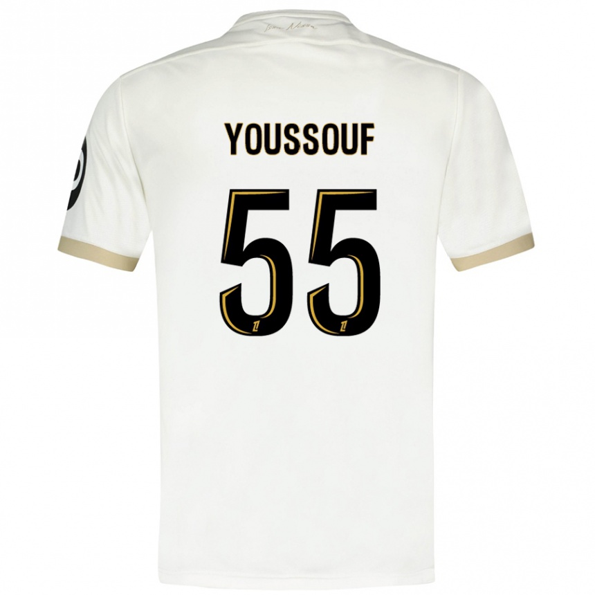 Kids Football Youssouf Ndayishimiye #55 White Gold Away Jersey 2024/25 T-Shirt Uk