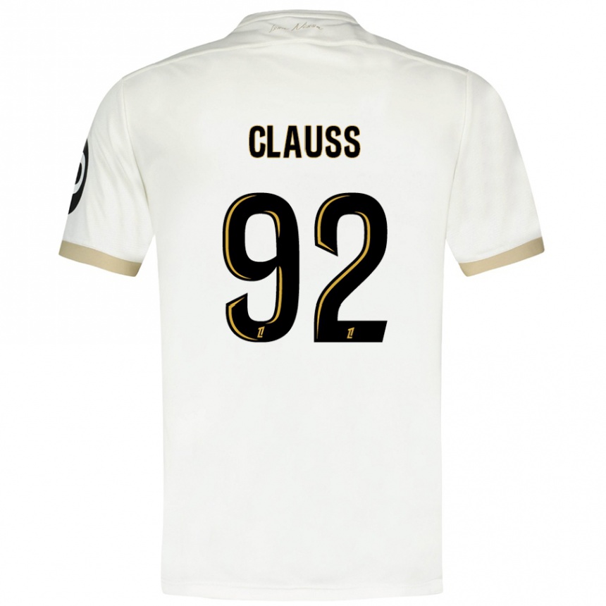 Kids Football Jonathan Clauss #92 White Gold Away Jersey 2024/25 T-Shirt Uk