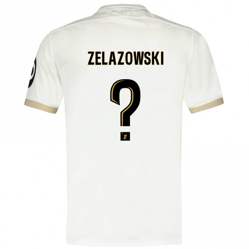 Kids Football Bartosz Zelazowski #0 White Gold Away Jersey 2024/25 T-Shirt Uk