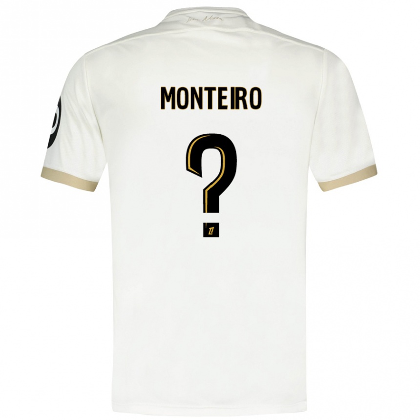 Kids Football Laurenzo Monteiro #0 White Gold Away Jersey 2024/25 T-Shirt Uk