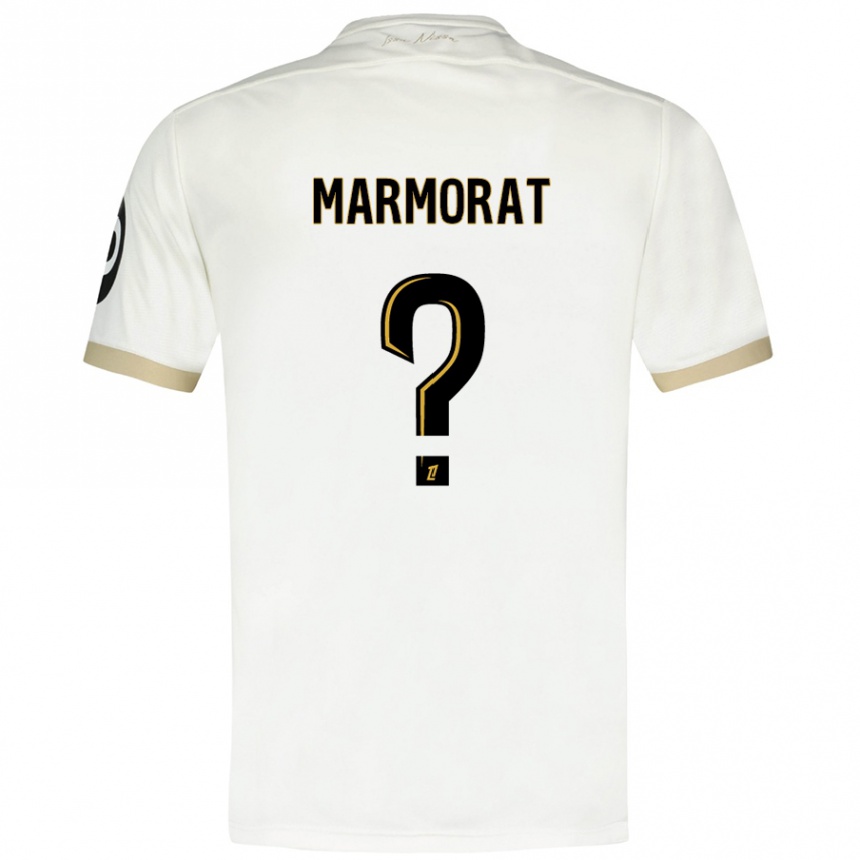 Kids Football Mathéo Marmorat #0 White Gold Away Jersey 2024/25 T-Shirt Uk