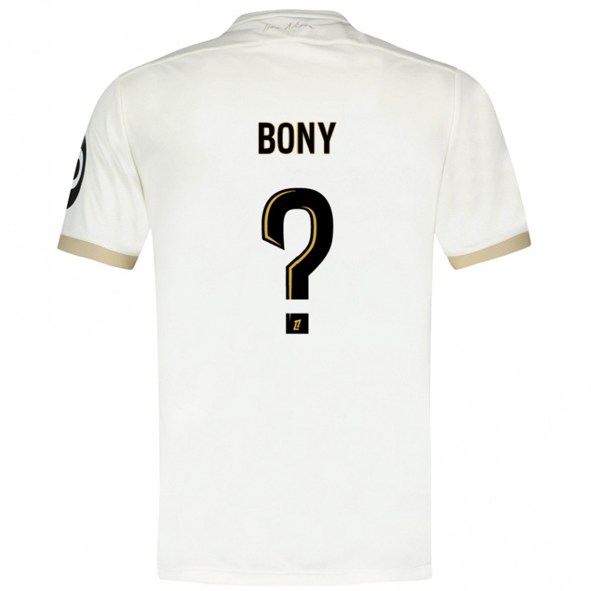 Kids Football Geoffroy Bony #0 White Gold Away Jersey 2024/25 T-Shirt Uk