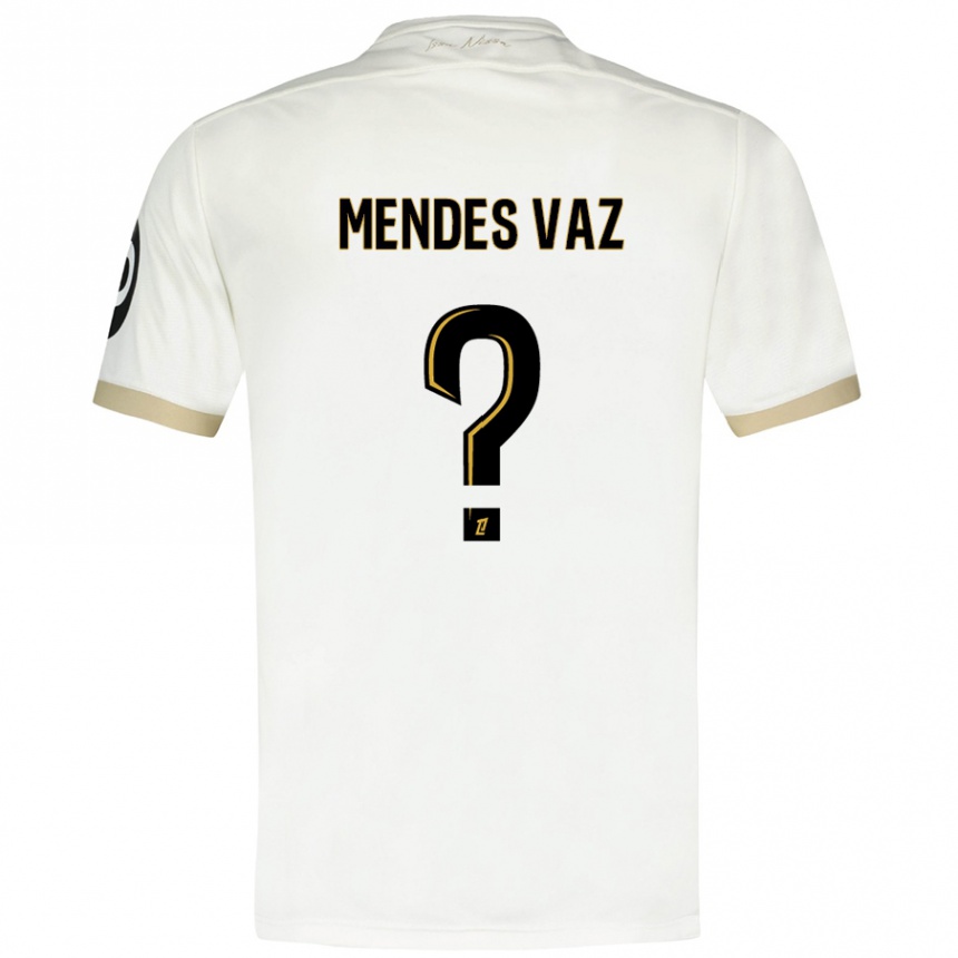 Kids Football Hernâni Mendes Vaz #0 White Gold Away Jersey 2024/25 T-Shirt Uk