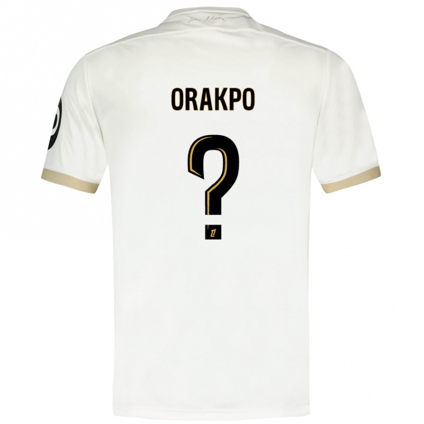 Kids Football Victor Orakpo #0 White Gold Away Jersey 2024/25 T-Shirt Uk