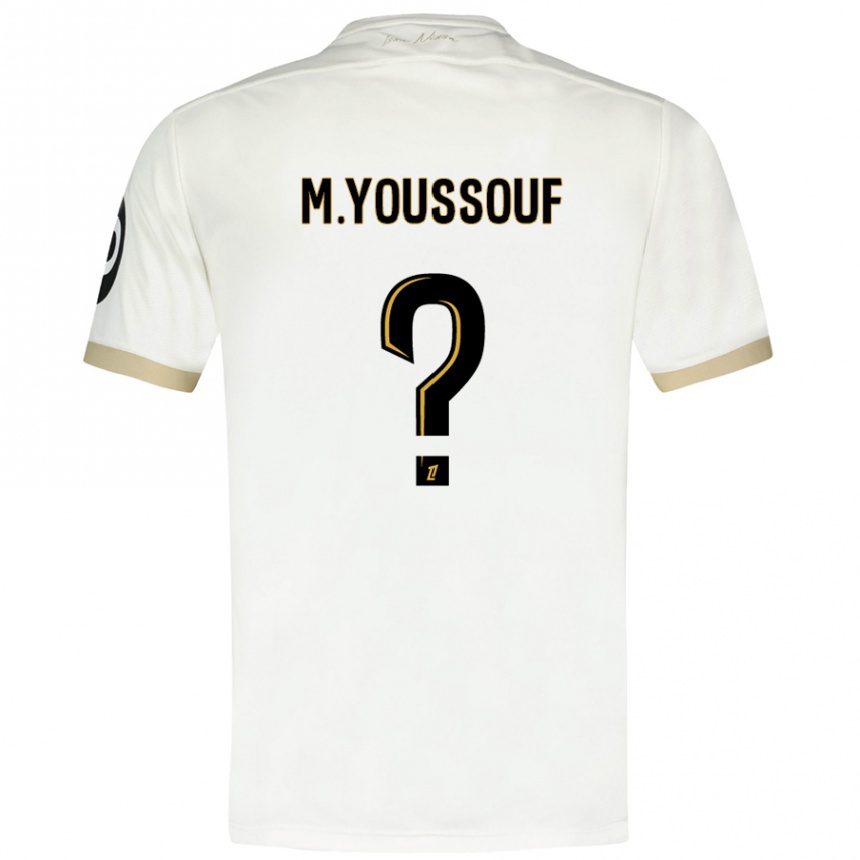 Kids Football Mousslim Youssouf #0 White Gold Away Jersey 2024/25 T-Shirt Uk