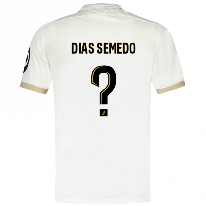 Kids Football Samuel Dias Semedo #0 White Gold Away Jersey 2024/25 T-Shirt Uk