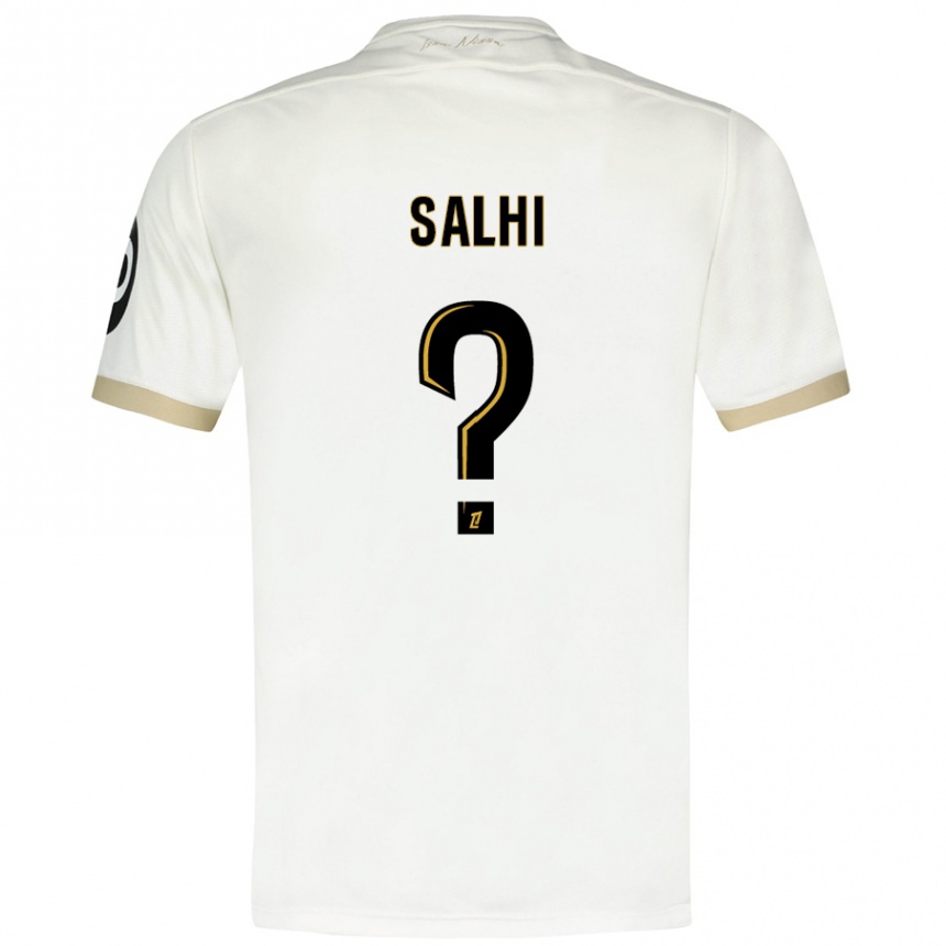 Kids Football Iliesse Salhi #0 White Gold Away Jersey 2024/25 T-Shirt Uk