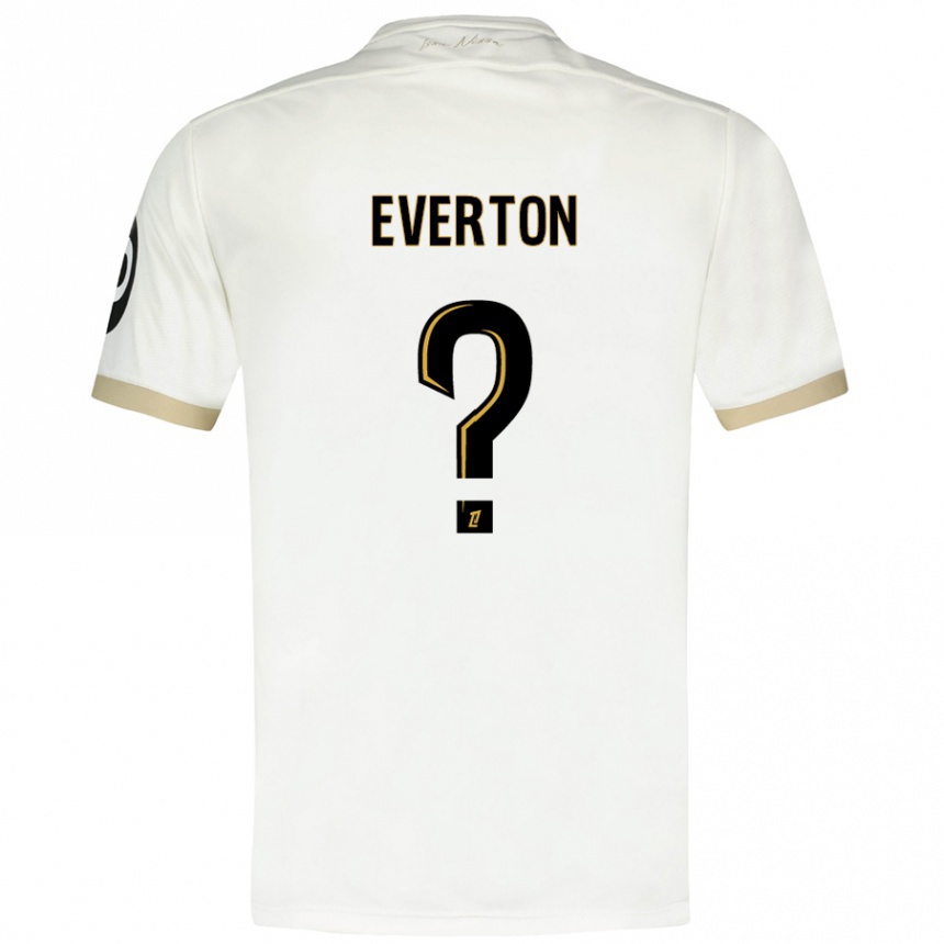 Kids Football Everton #0 White Gold Away Jersey 2024/25 T-Shirt Uk