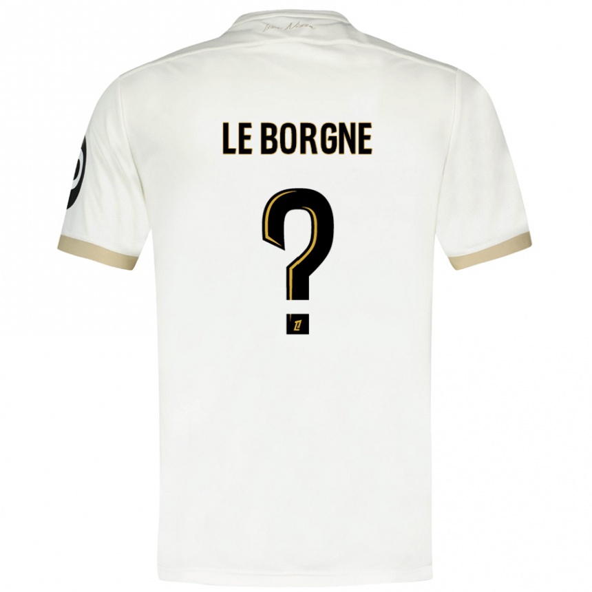 Kids Football Andréa Le Borgne #0 White Gold Away Jersey 2024/25 T-Shirt Uk