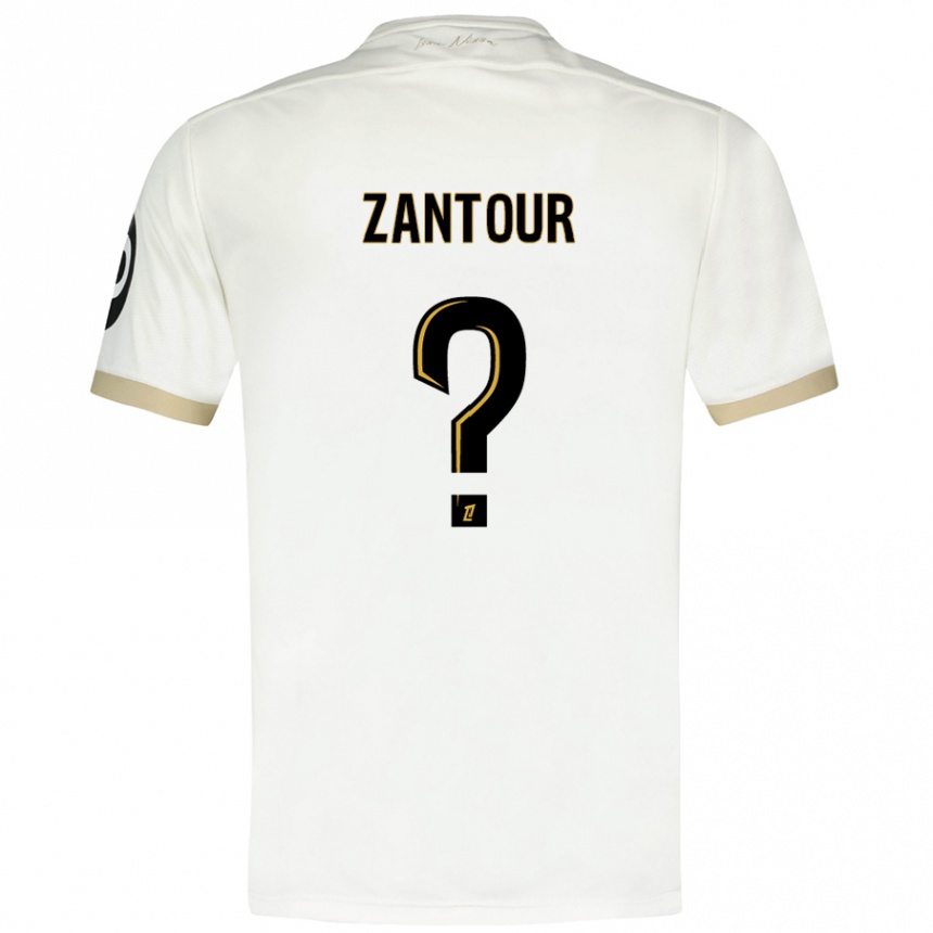 Kids Football Ishaq Zantour #0 White Gold Away Jersey 2024/25 T-Shirt Uk