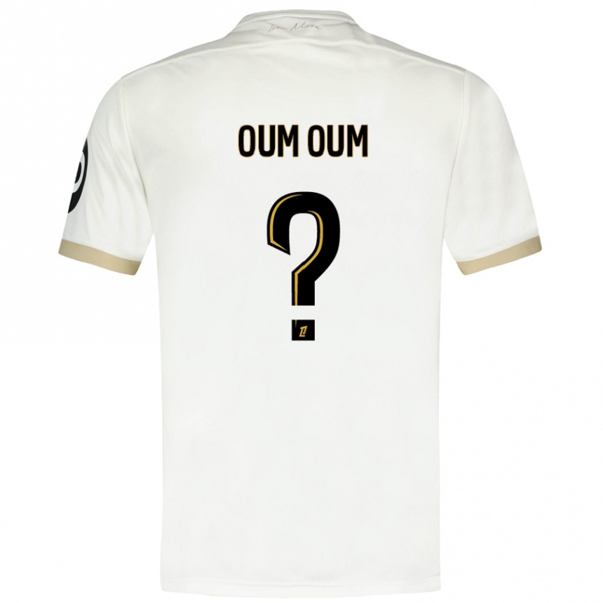 Kids Football Dorian Oum Oum #0 White Gold Away Jersey 2024/25 T-Shirt Uk