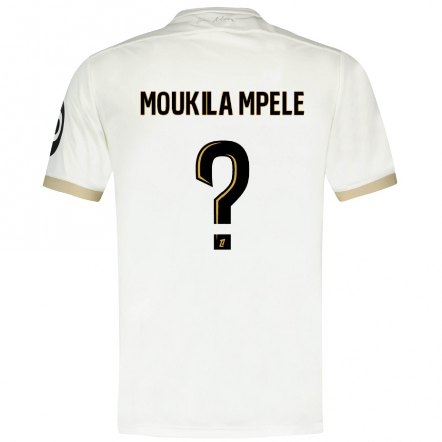 Kids Football Beny Moukila Mpele #0 White Gold Away Jersey 2024/25 T-Shirt Uk