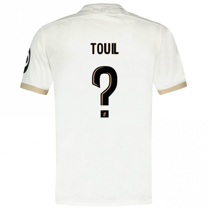 Kids Football Yanis Touil #0 White Gold Away Jersey 2024/25 T-Shirt Uk