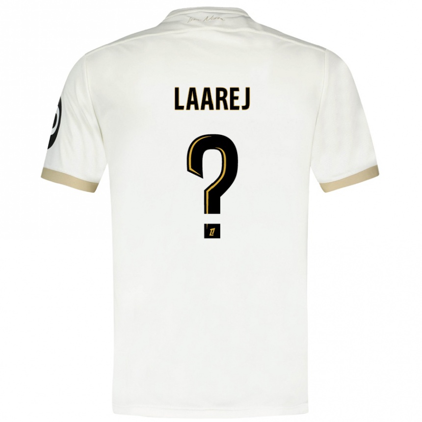 Kids Football Nassim Laarej #0 White Gold Away Jersey 2024/25 T-Shirt Uk