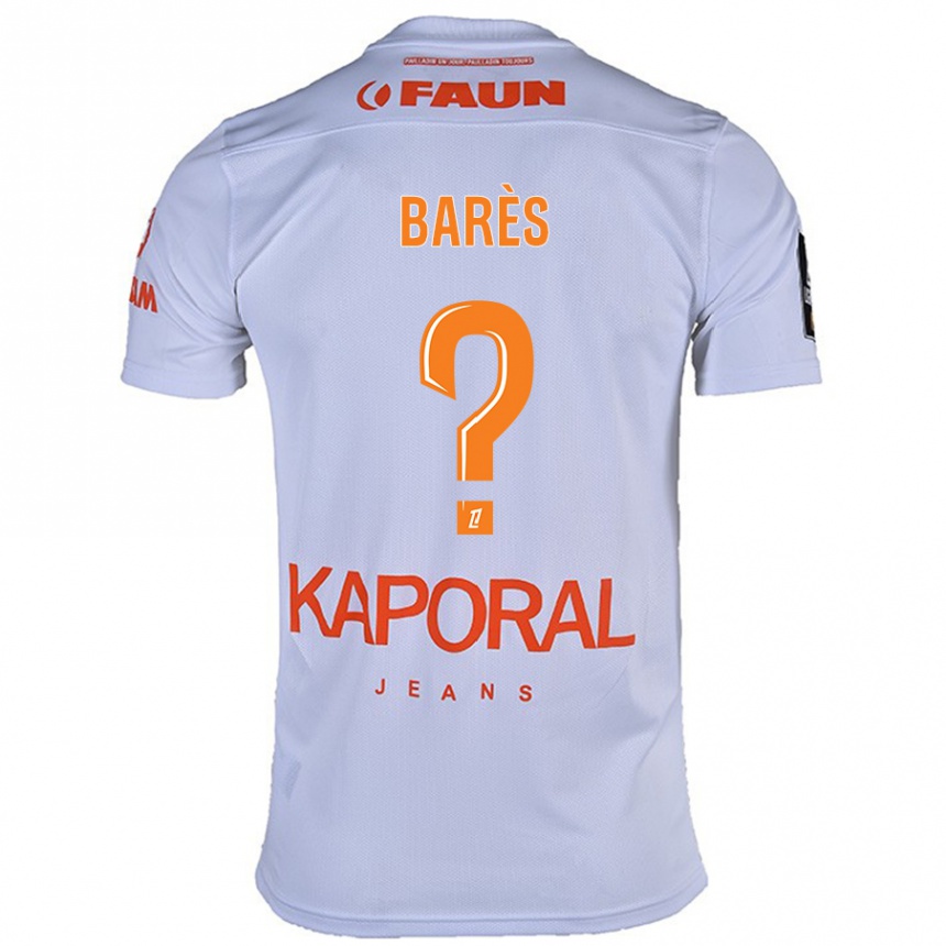 Kids Football Gabriel Barès #0 White Away Jersey 2024/25 T-Shirt Uk