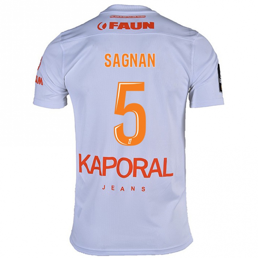 Kids Football Modibo Sagnan #5 White Away Jersey 2024/25 T-Shirt Uk