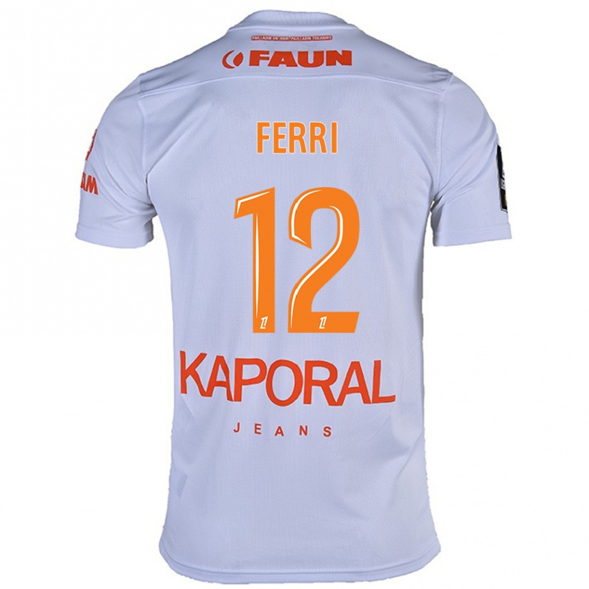 Kids Football Jordan Ferri #12 White Away Jersey 2024/25 T-Shirt Uk