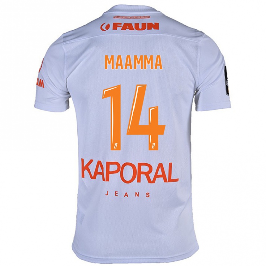 Kids Football Othmane Maamma #14 White Away Jersey 2024/25 T-Shirt Uk