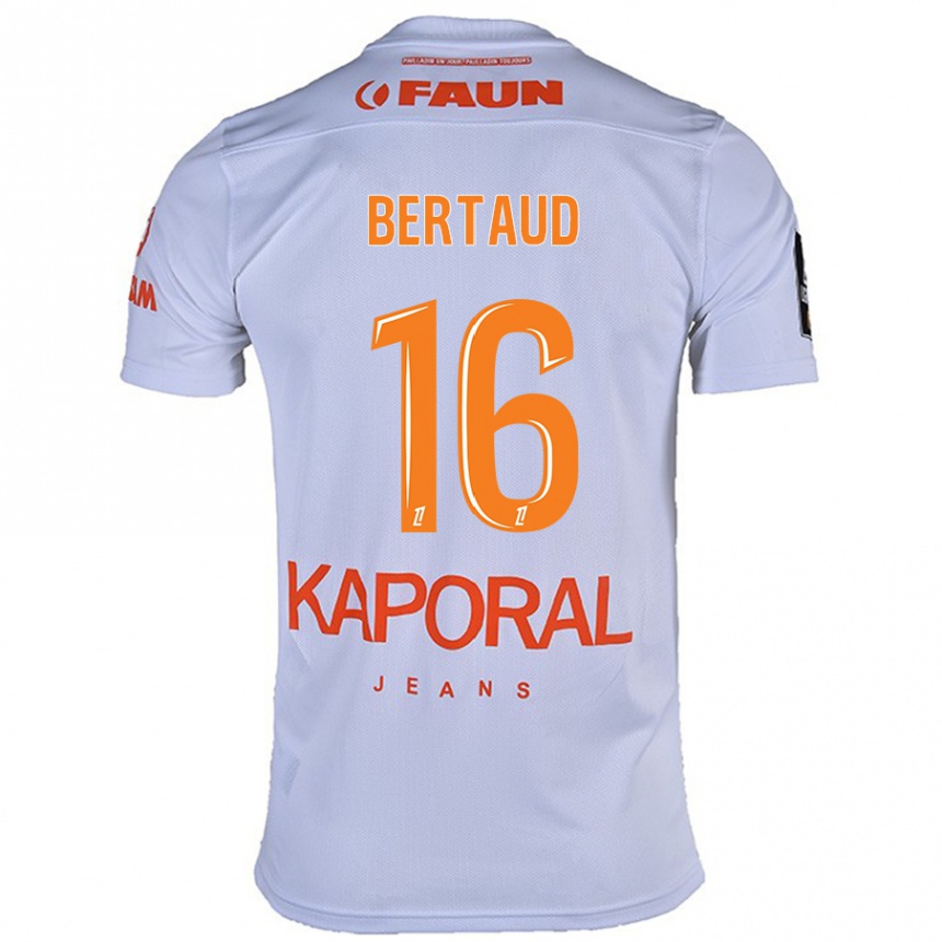 Kids Football Dimitry Bertaud #16 White Away Jersey 2024/25 T-Shirt Uk