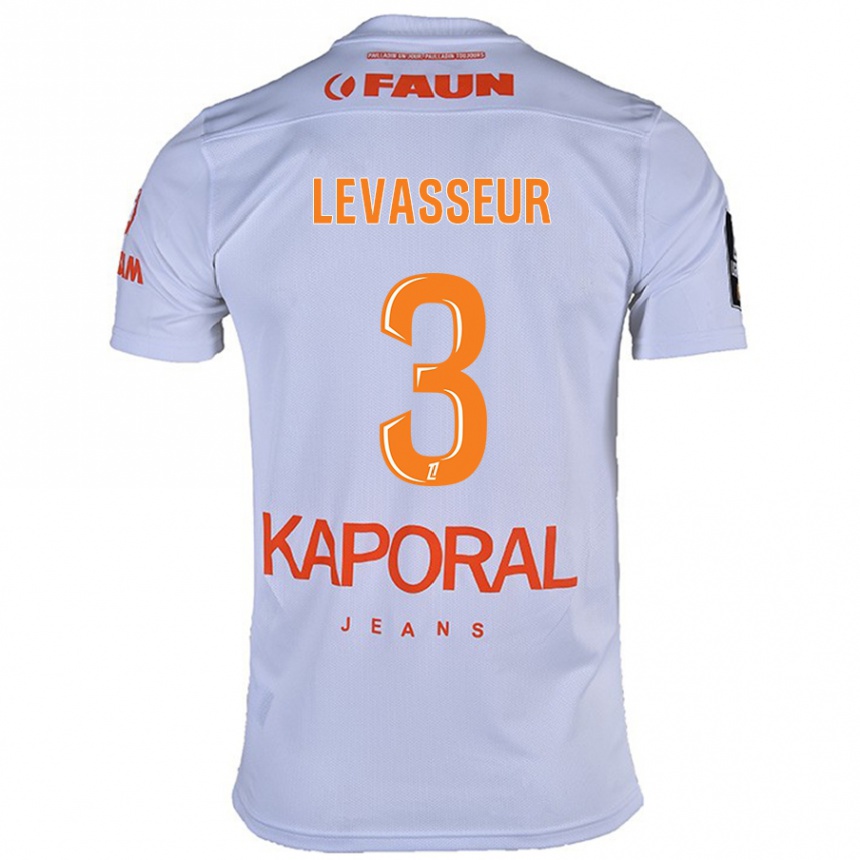 Kids Football Marie Levasseur #3 White Away Jersey 2024/25 T-Shirt Uk