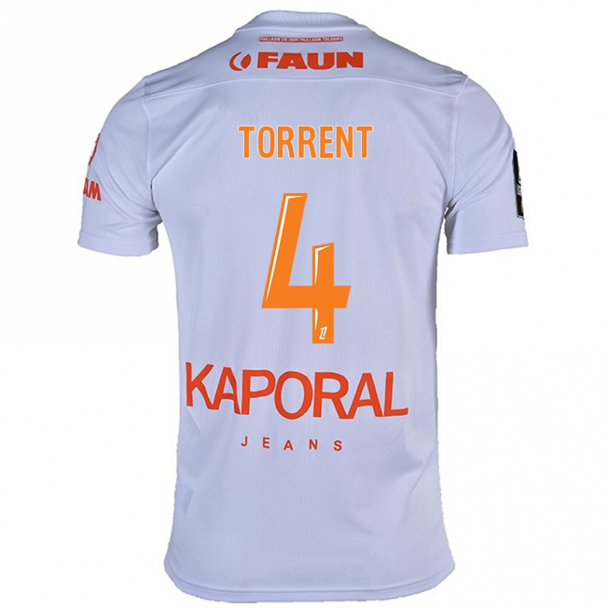 Kids Football Marion Torrent #4 White Away Jersey 2024/25 T-Shirt Uk