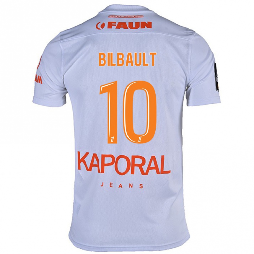 Kids Football Charlotte Bilbault #10 White Away Jersey 2024/25 T-Shirt Uk