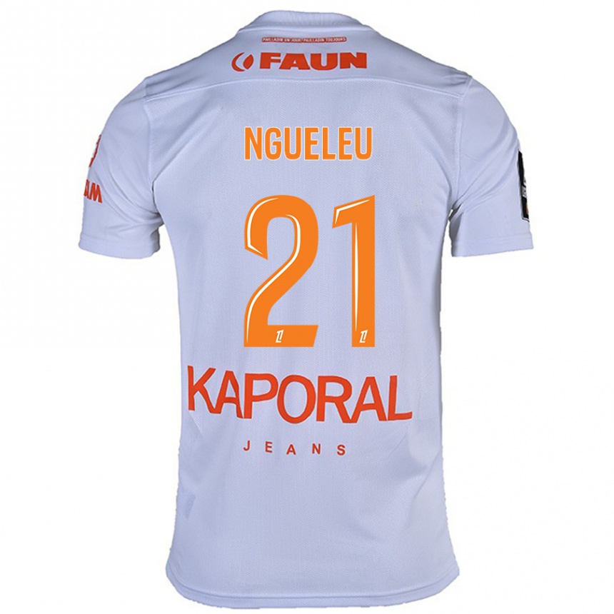 Kids Football Nina Ngueleu #21 White Away Jersey 2024/25 T-Shirt Uk