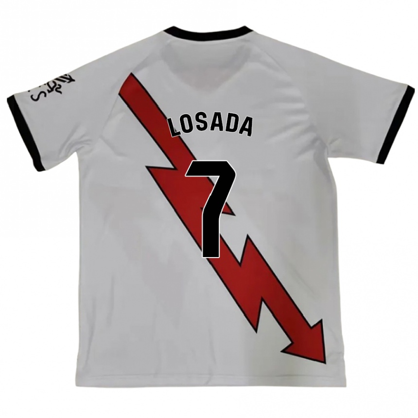 Kids Football Juan Losada #7 Red Away Jersey 2024/25 T-Shirt Uk