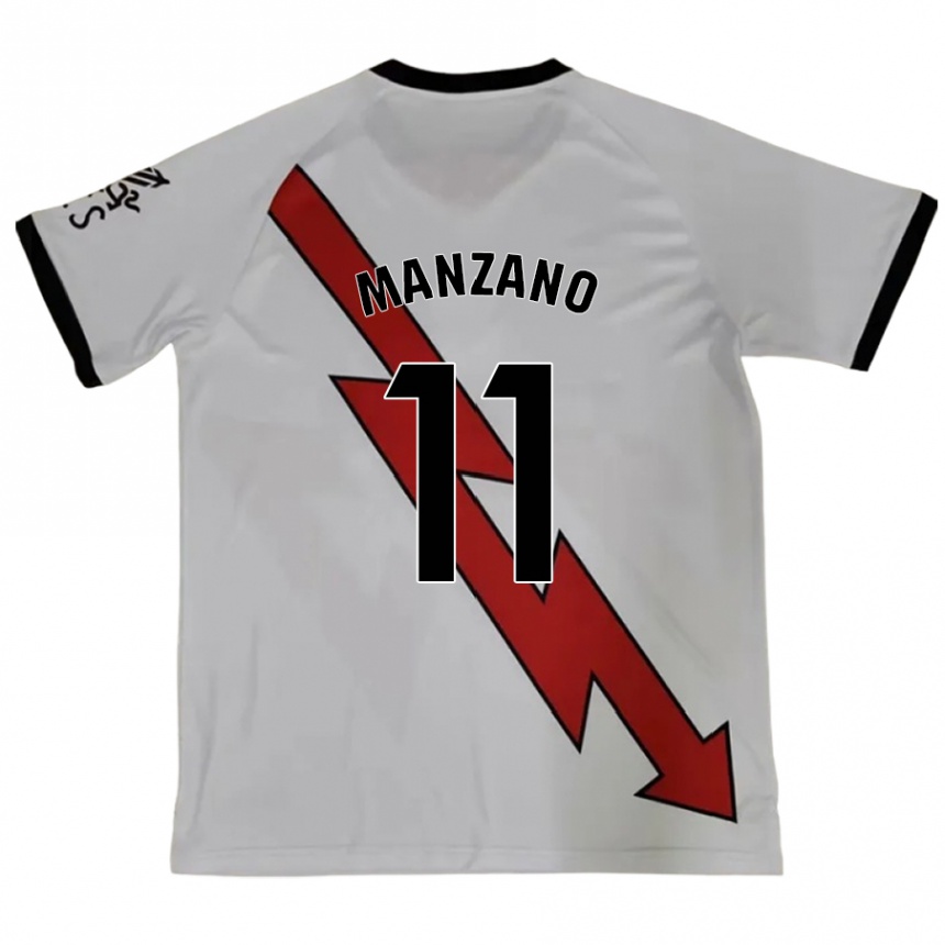 Kids Football Sergio Manzano #11 Red Away Jersey 2024/25 T-Shirt Uk