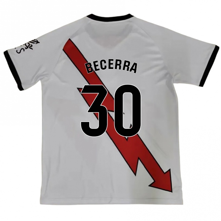 Kids Football Samuel Becerra #30 Red Away Jersey 2024/25 T-Shirt Uk