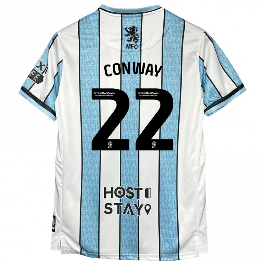 Kids Football Tommy Conway #22 White Blue Away Jersey 2024/25 T-Shirt Uk