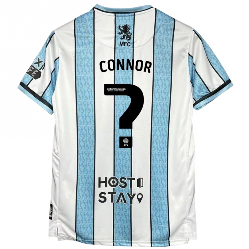 Kids Football Shea Connor #0 White Blue Away Jersey 2024/25 T-Shirt Uk